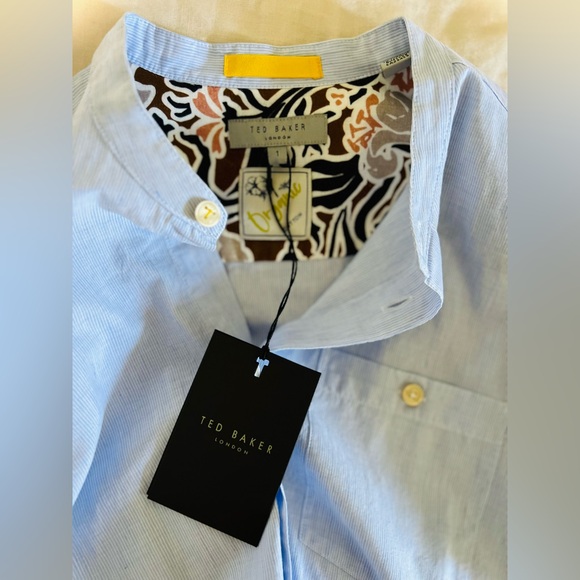 Ted Baked NWT Mens Fameus LS Stripe Shirt in Blue - Size 1 / XS - Picture 1 of 11